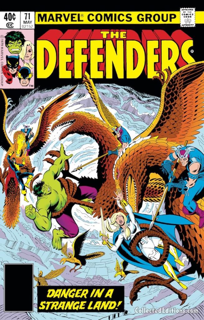 Defenders #71 cover; pencils, Herb Trimpe; inks, Jack Abel