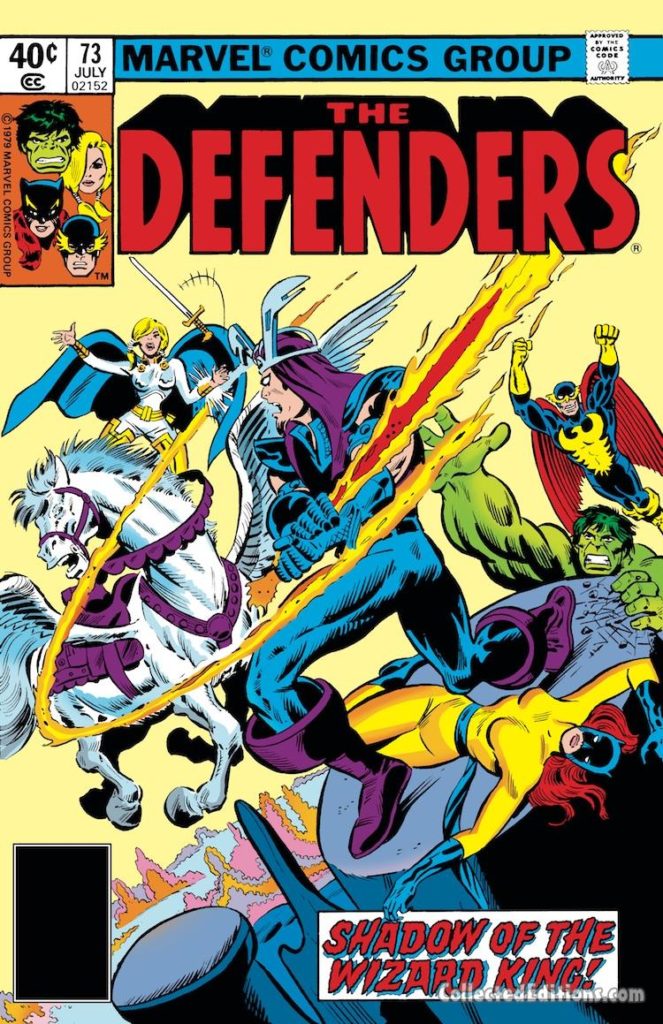 Defenders #73 cover; pencils, Herb Trimpe; inks, Don Perlin; Wizard King