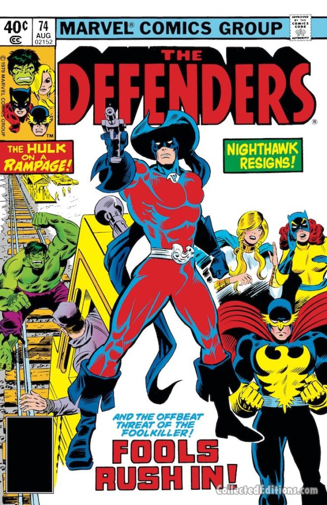 Defenders #74 cover; pencils, Herb Trimpe; inks, Al Milgrom