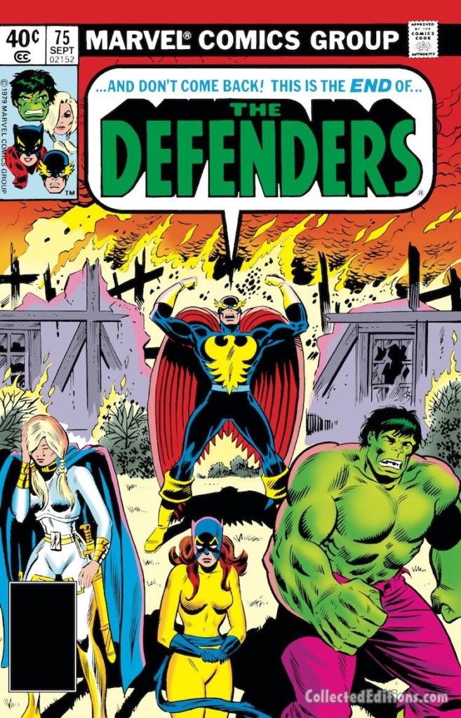 Defenders #75 cover; pencils, Herb Trimpe; inks, Al Milgrom