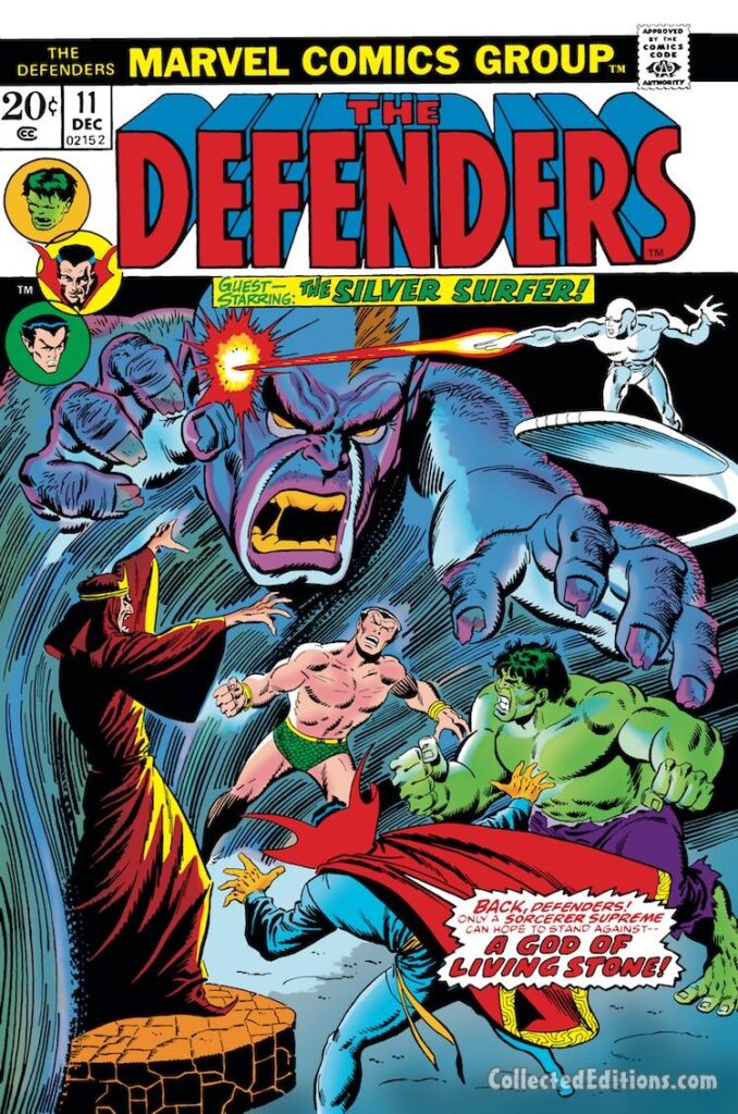 Defenders #11 cover; pencils and inks, Sal Buscema; Silver Surfer, Chandu
