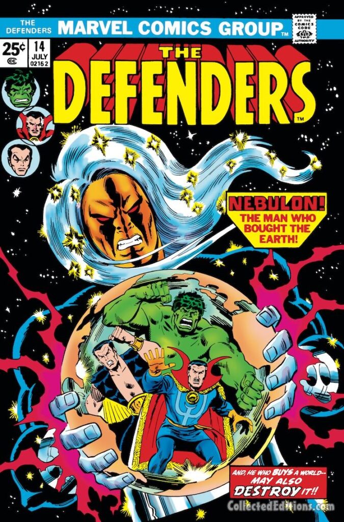 Defenders #14 cover; pencils and inks, Sal Buscema; Nebulon