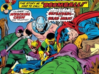 Defenders #19 cover; pencils, Gil Kane; inks, Joe Sinnott Defenders #19 cover; pencils, Gil Kane; inks, Joe Sinnott; Wrecking Crew, Incredible Hulk, Doctor Strange