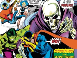 Defenders #32 cover; pencils, Gil Kane; inks, Klaus Janson; Secret origin of Nighthawk/Kyle Richmond