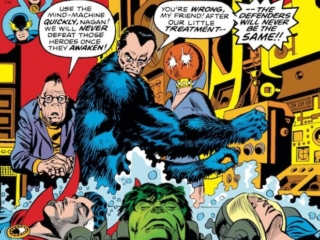 Defenders #33 cover; pencils, Gil Kane; inks, unknown; The Headmen