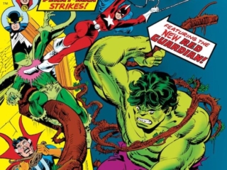 Defenders #36 cover; pencils, Gil Kane; inks, Mike Esposito; New Red Guardian/Tania Belinsky, Hulk, Plant-Man, Garden of Evil