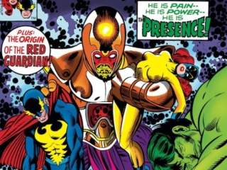 Defenders #55 cover; pencils, Gil Kane; inks, Joe Sinnott; Presence, Sergei, Origin of the Red Guardian, Tania Belinsky, Hulk, Hellcat