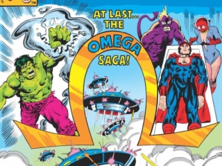 Defenders #76 cover; pencils, Rich Buckler; inks, Al Milgrom; At Last the Omega Saga, Omega the Unknown, James-Michael Starling; Ruby Tuesday; Hulk, Valkyrie, Hellcat