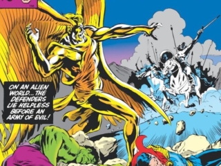 Defenders #79 cover; pencils, Rich Buckler; inks, Bob McLeod; On an alien world, the Defenders lie helpless before an army of evil; Tunnelworld, Doctor Strange, Namor, Hulk, Aerokia