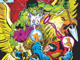 Defenders #82 cover; pencils, Rich Buckler; inks, Al Milgrom; Wizard Death, Hulk, Doctor Strange