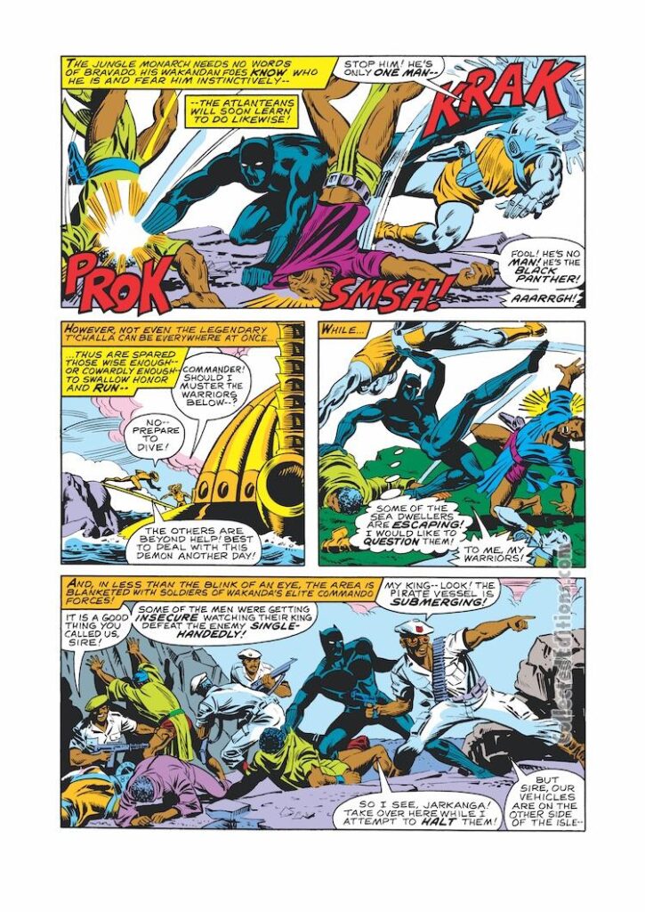 Defenders #84, pg. 4; layouts, Don Perlin; pencils and inks, Tex Blaisdell; Black Panther, Wakanda, Atlantis