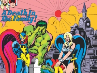 Defenders #89 cover; pencils, Michael Netzer; inks, Joe Rubinstein; Patsy Walker, Hellcat, A Death in the Family, Hulk, Valkyrie, Nighthawk