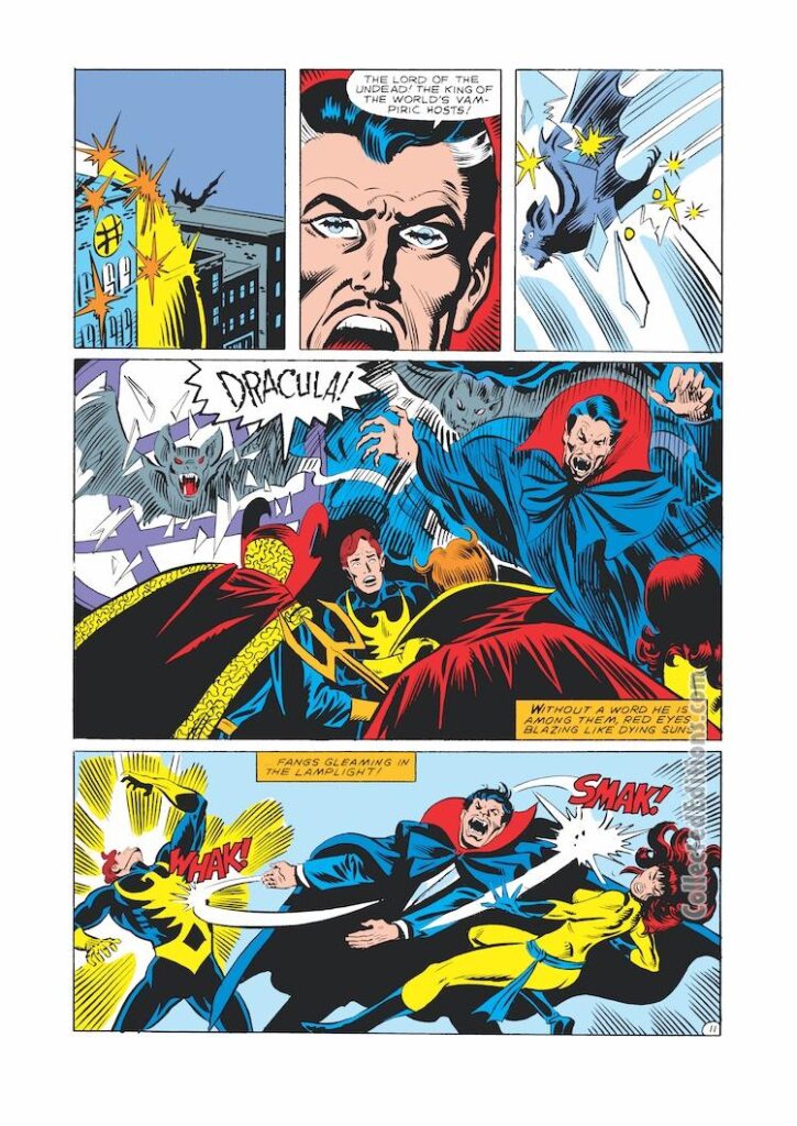 Defenders #95, pg. 11; layouts, Don Perlin; pencils and inks, Joe Sinnott; Dracula, Hellcat, Nighthawk