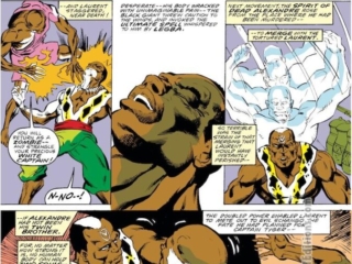 Doctor Strange: Sorcerer Supreme #20. "The Book of the Vishanti Part III: The Mark of the Vod&ucirc;!", , pg. 3; pencils and inks, Geof Isherwood; Laurent, first zombie