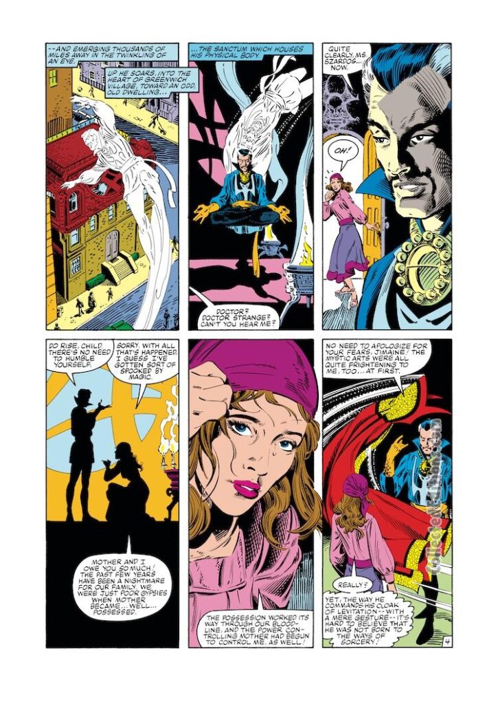 Doctor Strange #58, pg. 4; pencils, Dan Green; inks, Terry Austin; Jimaine Szardos