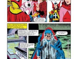 Doctor Strange #60, pg. 16; pencils, Dan Green; inks, Terry Austin; Captain Marvel, Monica Rambeau, Scarlet Witch, Hannibal King, Count Dracula