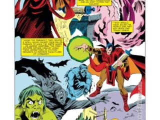 Doctor Strange #61, pg. 11; pencils, Dan Green; inks, Rick Magyar; Chthon, the Darkhold, vampires, Count Dracula