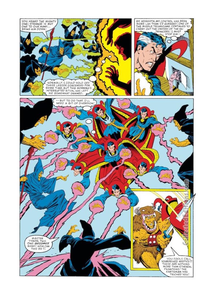 Doctor Strange #70, pg. 14; pencils, Bret Blevins; inks, Terry Austin; Tymon