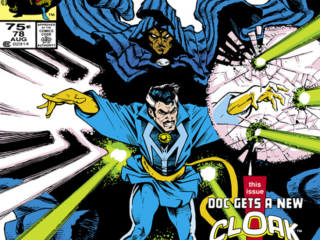 Doctor Strange #78 cover; pencils and inks, Chris Warner, Doc Gets a New Cloak, Tyrone Johnson