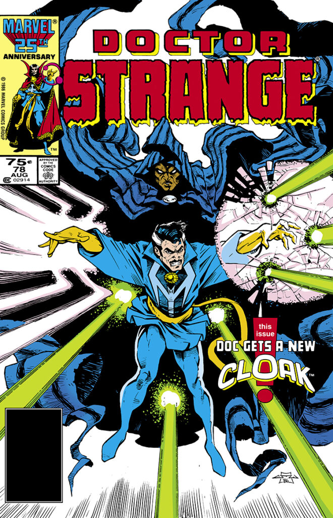 Doctor Strange #78 cover; pencils and inks, Chris Warner, Doc Gets a New Cloak, Tyrone Johnson