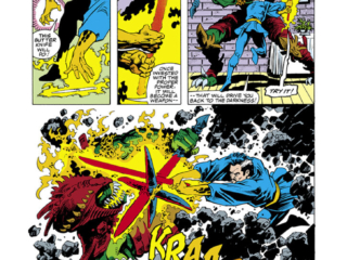 Doctor Strange #79, pg. 12; pencils, Chris Warner; inks, Randy Emberlin; Morgana Blessing