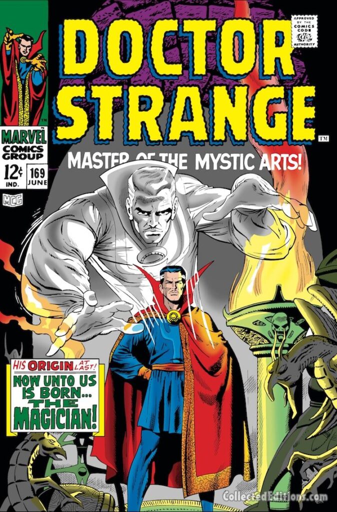 Doctor Strange #169 cover; pencils and inks, Dan Adkins; Origin, Master of the Mystic Arts, astral form