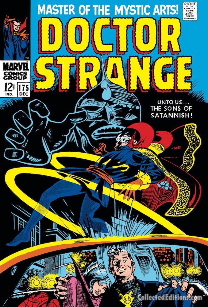 Doctor Strange #175 cover; pencils, Gene Colan; inks, Tom Palmer; alterations, Marie Severin; the Sons of Satannish