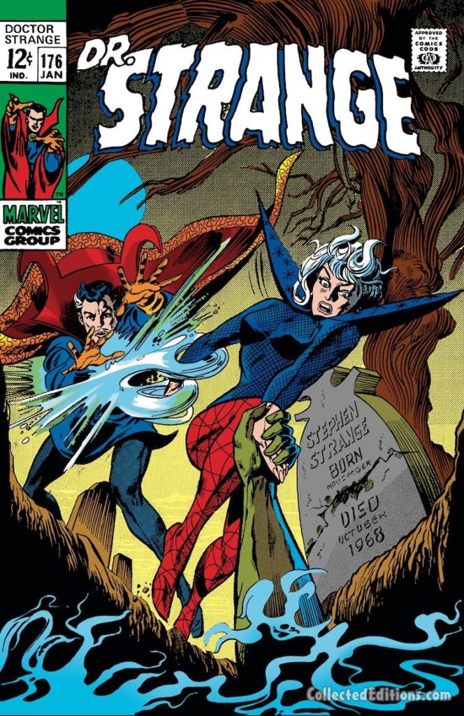 Doctor Strange #176 cover; pencils, Gene Colan; inks, Tom Palmer; Clea, Dr. Stephen Strange