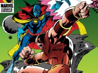 Doctor Strange #182 cover; pencils, Gene Colan; inks, Tom Palmer, Juggernaut, new black Dr. Strange costume