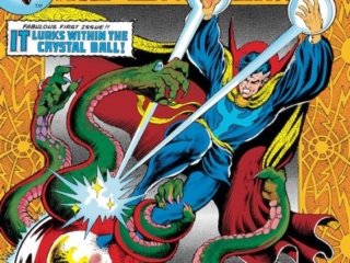 Doctor Strange #1 cover; pencils and inks, Frank Brunner; It Lurks Within the Crystal Ball