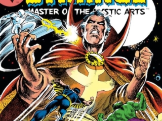 Doctor Strange #2 cover; pencils and inks, Frank Brunner: Defenders, Silver Surfer, Incredible Hulk, Sub-Mariner