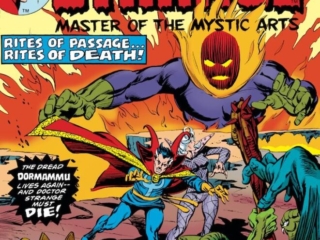 Doctor Strange #8 cover; pencils, Gil Kane; inks, Tom Palmer; Dormammu, Clea