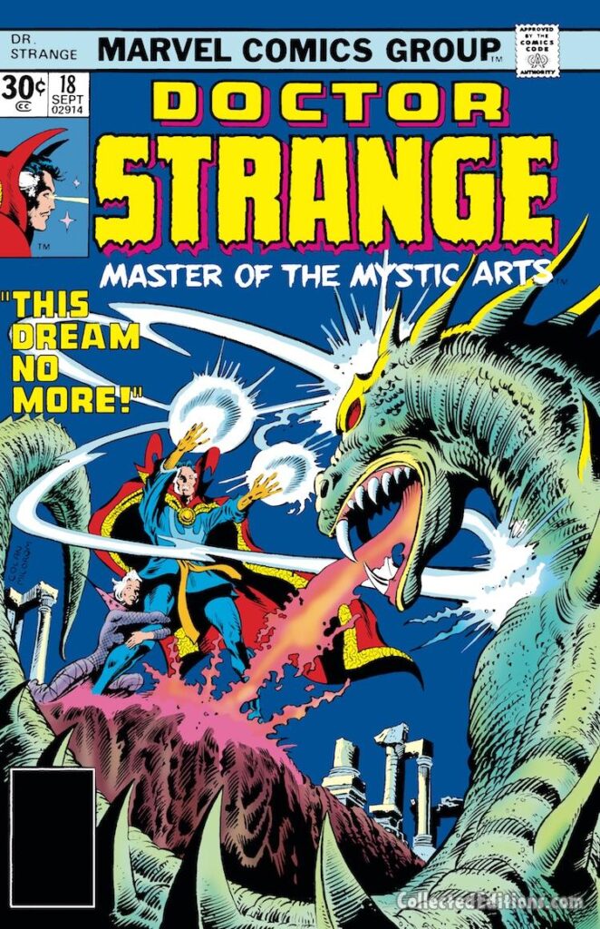 Doctor Strange #18 cover; pencils, Gene Colan; inks, Al Milgrom; This Dream No More, Clea