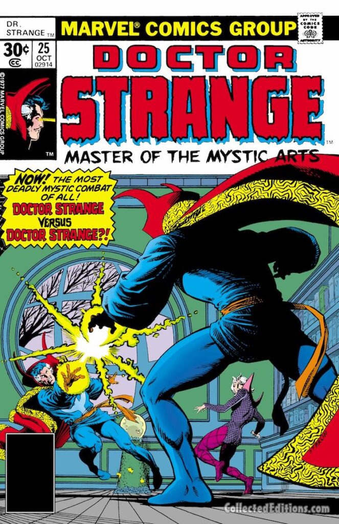 Doctor Strange #25 cover; pencils, Gene Colan; inks, Jim Starlin
