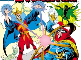 Doctor Strange #34 cover; pencils and inks, Rudy Nebres Doctor Strange #34 cover; pencils and inks, Rudy Nebres; Nightmare, Cyrus Black