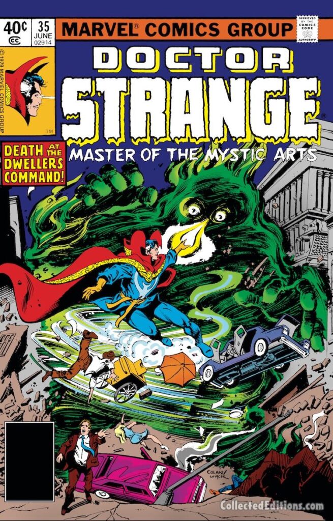 Doctor Strange #35 cover; pencils, Gene Colan; inks, Bob Wiacek, The Dweller