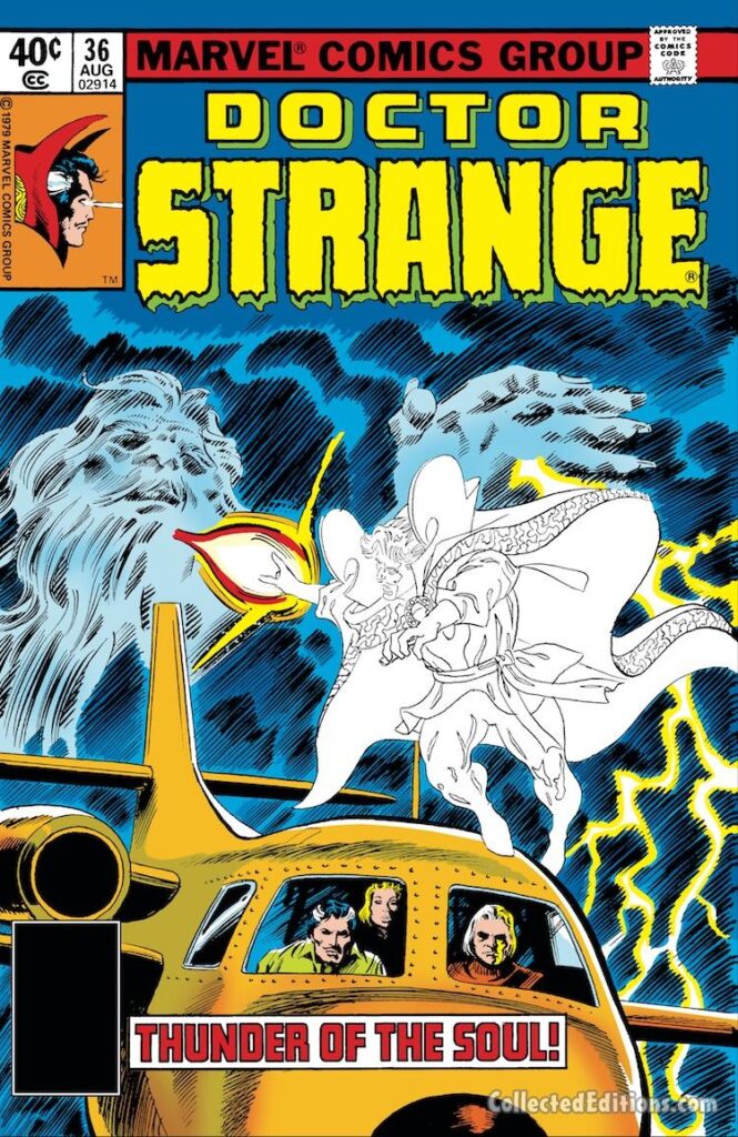 Doctor Strange #36 cover; pencils, Gene Colan; inks, uncredited; Thunder of the Soul, astral form