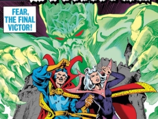 Doctor Strange #37 cover; pencils and inks, Steve Leialoha Doctor Strange #37 cover; pencils and inks, Steve Leialoha; D'Spayre, Ningal, The Dweller, Clea