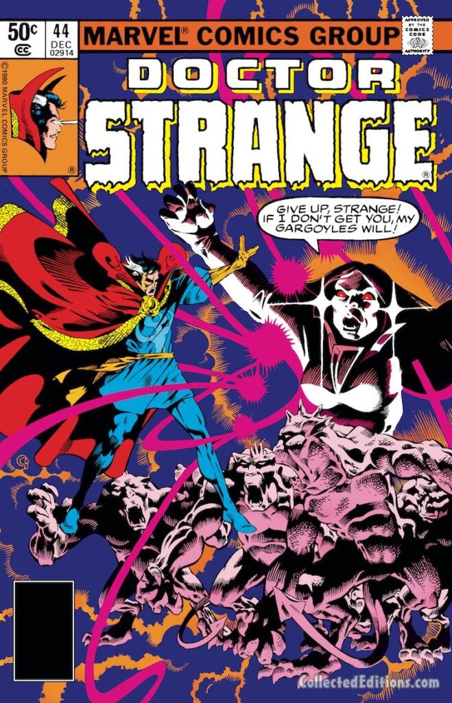 Doctor Strange #44 cover; pencils and inks, Michael Golden; Shadow Queen, gargoyles