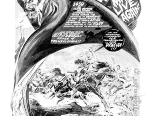 Dracula Lives #2. &ldquo;That Dracula May Live Again!&rdquo;, pg. 1; pencils and inks, Neal Adams; Transylvania, splash page, Marv Wolfman, Archie Goodwin, Count Dracula