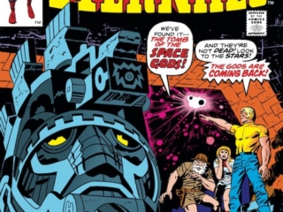 Eternals #1 cover; pencils, Jack Kirby; first appearance of