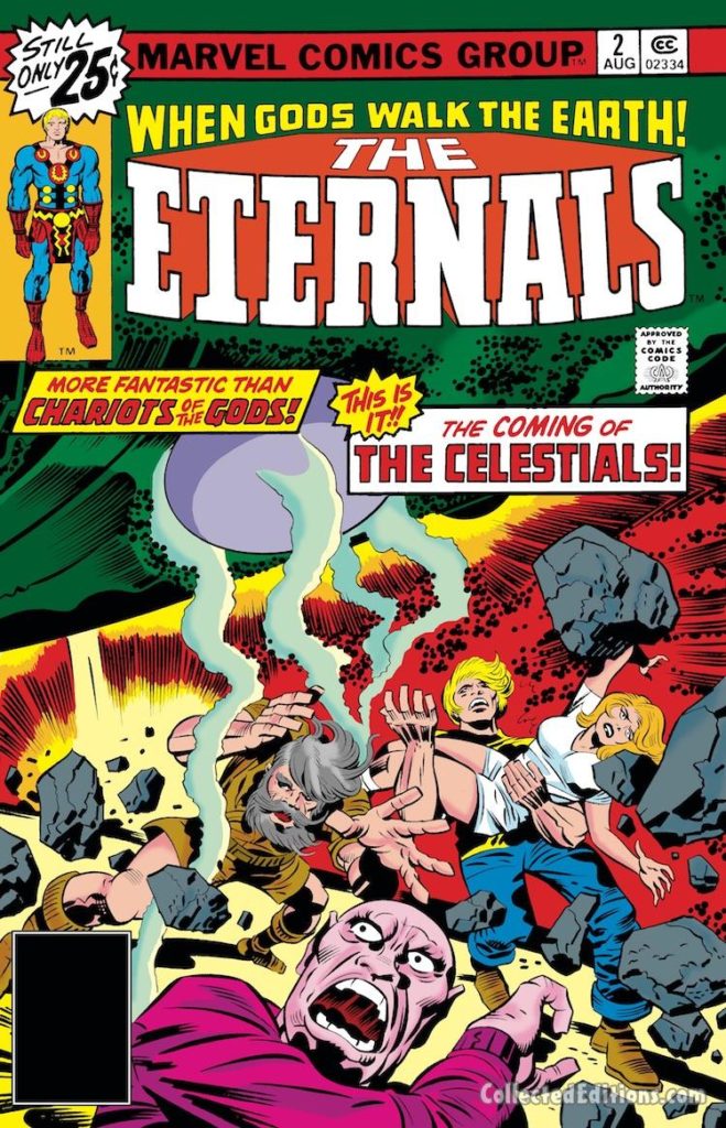 Eternals #2 cover; pencils, Jack Kirby; Celestials