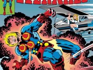 Eternals #3 cover; pencils, Jack Kirby; Ikaris