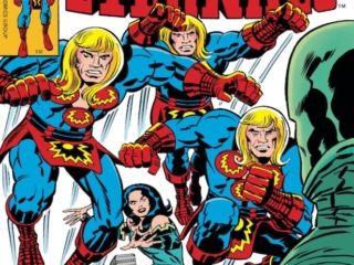 Eternals #17 cover; pencils, Jack Kirby; Sersi, Ikaris