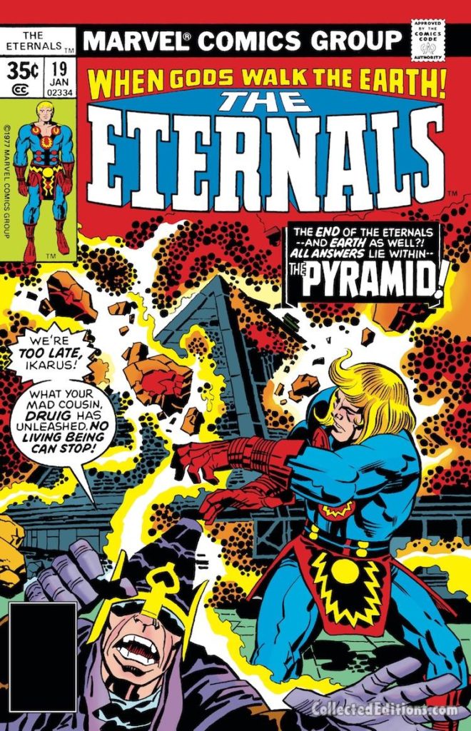 Eternals #19 cover; pencils, Jack Kirby