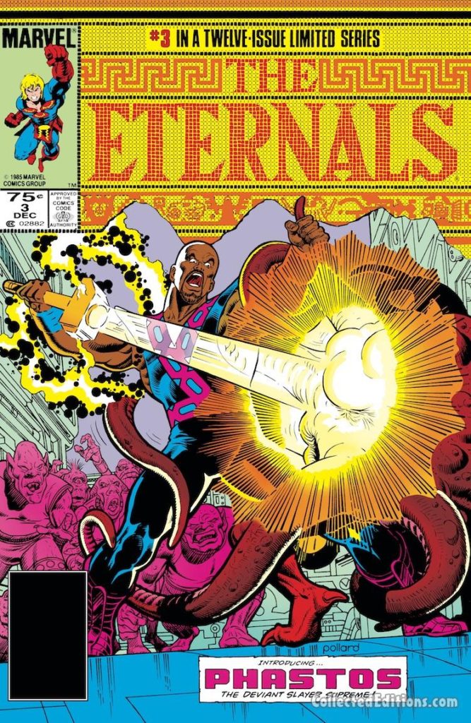 Eternals (1985) #3 cover; pencils and inks, Keith Pollard; Phastos