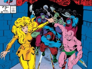 Eternals (1985) #7 cover; pencils and inks, Bob Layton; Thena, Kro