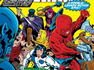 Eternals Annual #1 cover; pencils, Jack Kirby; Karkas, Thena, The Reject