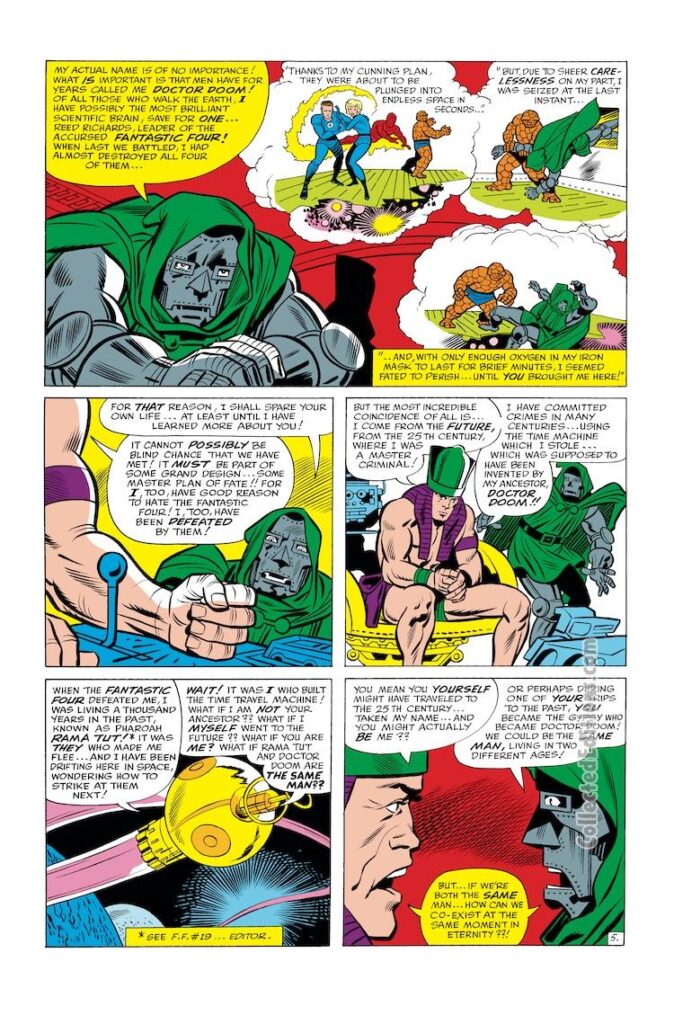 Fantastic Four Annual #2, pg. 51; pencils, Jack Kirby; inks, Chic Stone; Marvel Omnibus, Doctor Doom, Rama-Tut, origin, first appearance