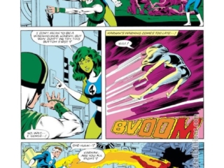 Fantastic Four Annual #18, pg. 27; pencils, Mark Bright; inks, Mike Gustovich Fantastic Four Annual #18, pg. 27; pencils, Mark Bright; inks, Mike Gustovich; Karnak, She-Hulk, Inhumans
